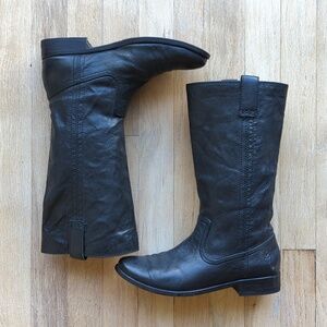 FRYE women's boots Size 7.5 ANNA mid Pull On supple soft leather